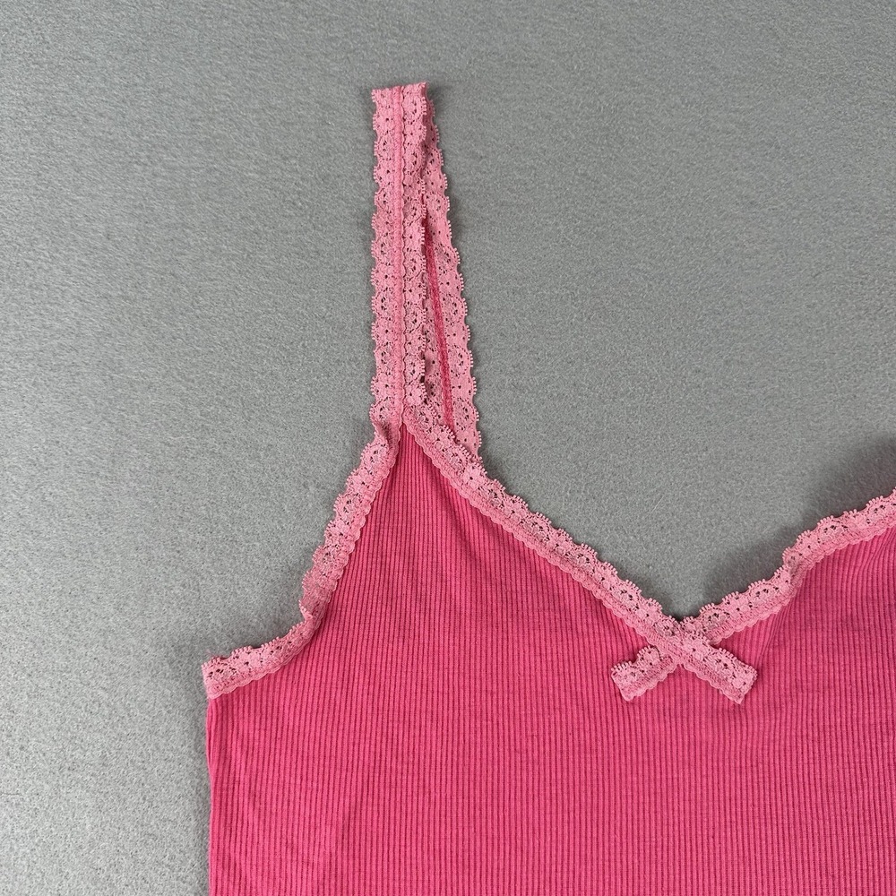 Hollister Ribbed Lace Trim Tank Camisole Medium Y2K 2000s Vintage Twilight Bird - Picture 5 of 16